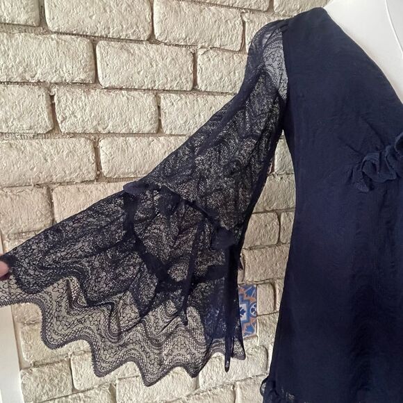 Max Studio Elegant Navy Lace Dress Size Small - Picture 10 of 12